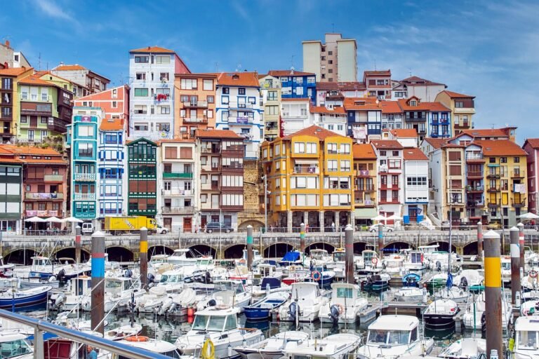 landscape, port, boats, people, buildings, darling, clouds, colorful, nature, sea